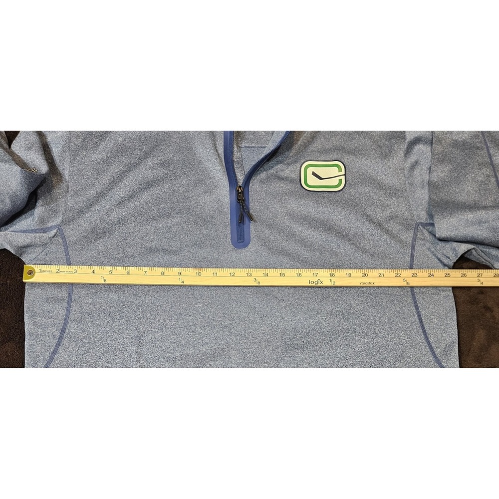 NWT Fanatics NHL Pro Authentic Vancouver Canucks 1/4 Zip Sweater Size XL Blue - Picture 9 of 12
